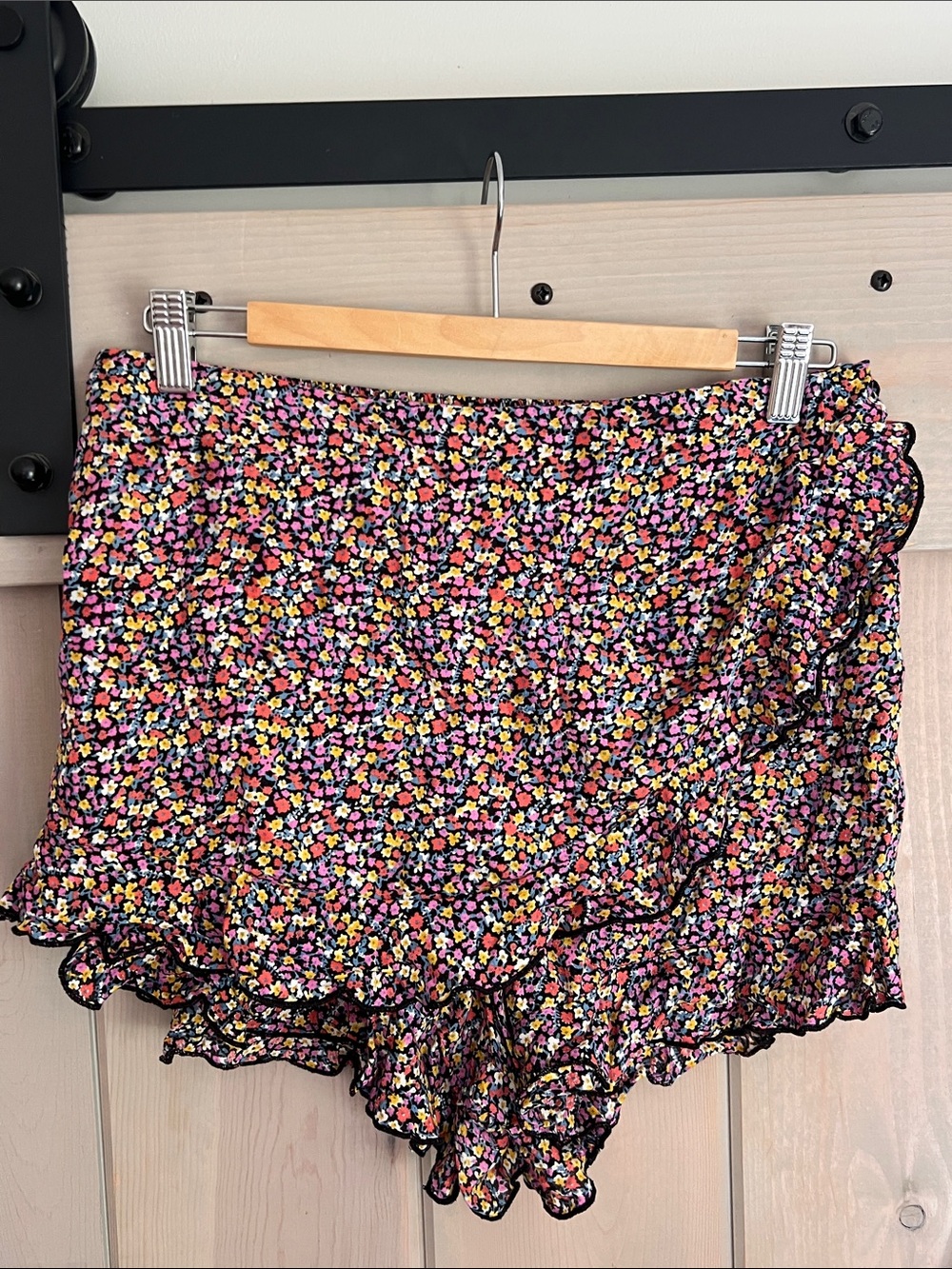 Floral Ruffle Mini Shorts • Multicolor Floral- Patrons Of Peace